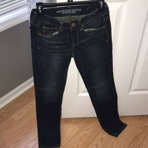 American Eagle dark distressed jeans